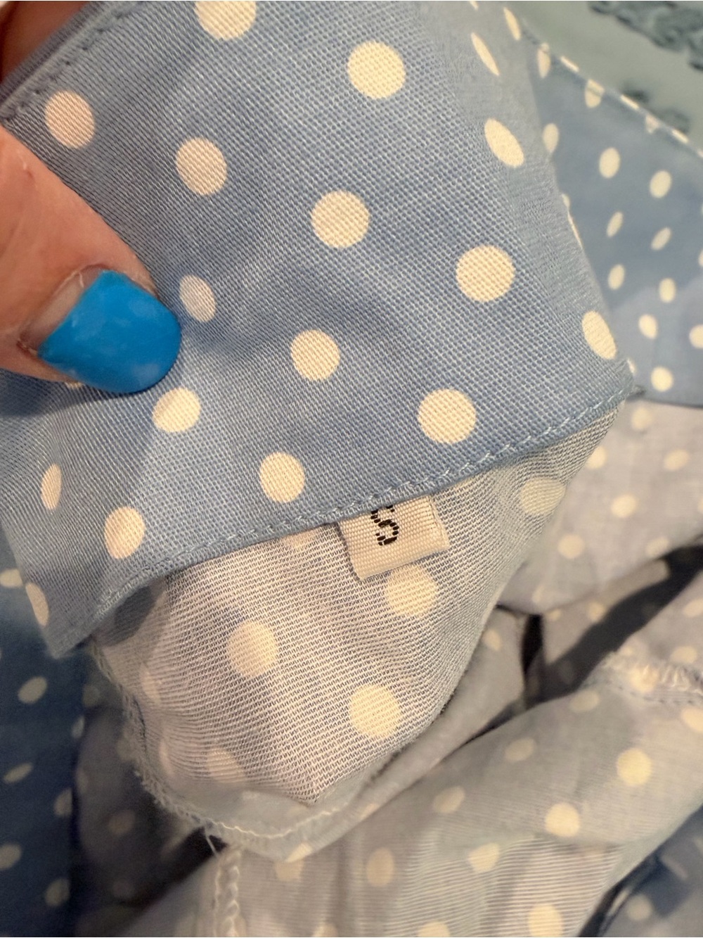 1950s Style Blue Polka Dot Halter Swing Dress Pin Up Rockabilly Retro Size Small - Picture 7 of 7